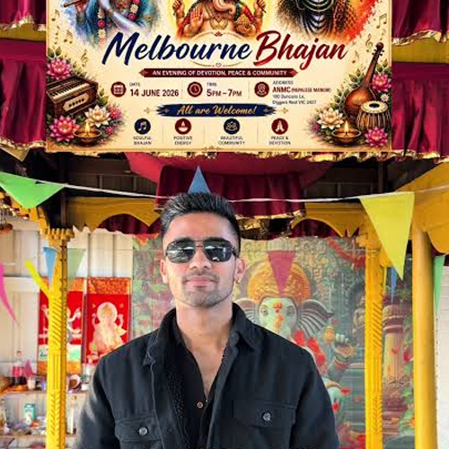 Hirdaya Sharma at a cultural event in Melbourne, Australia